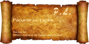 Pacurariu Lenke névjegykártya